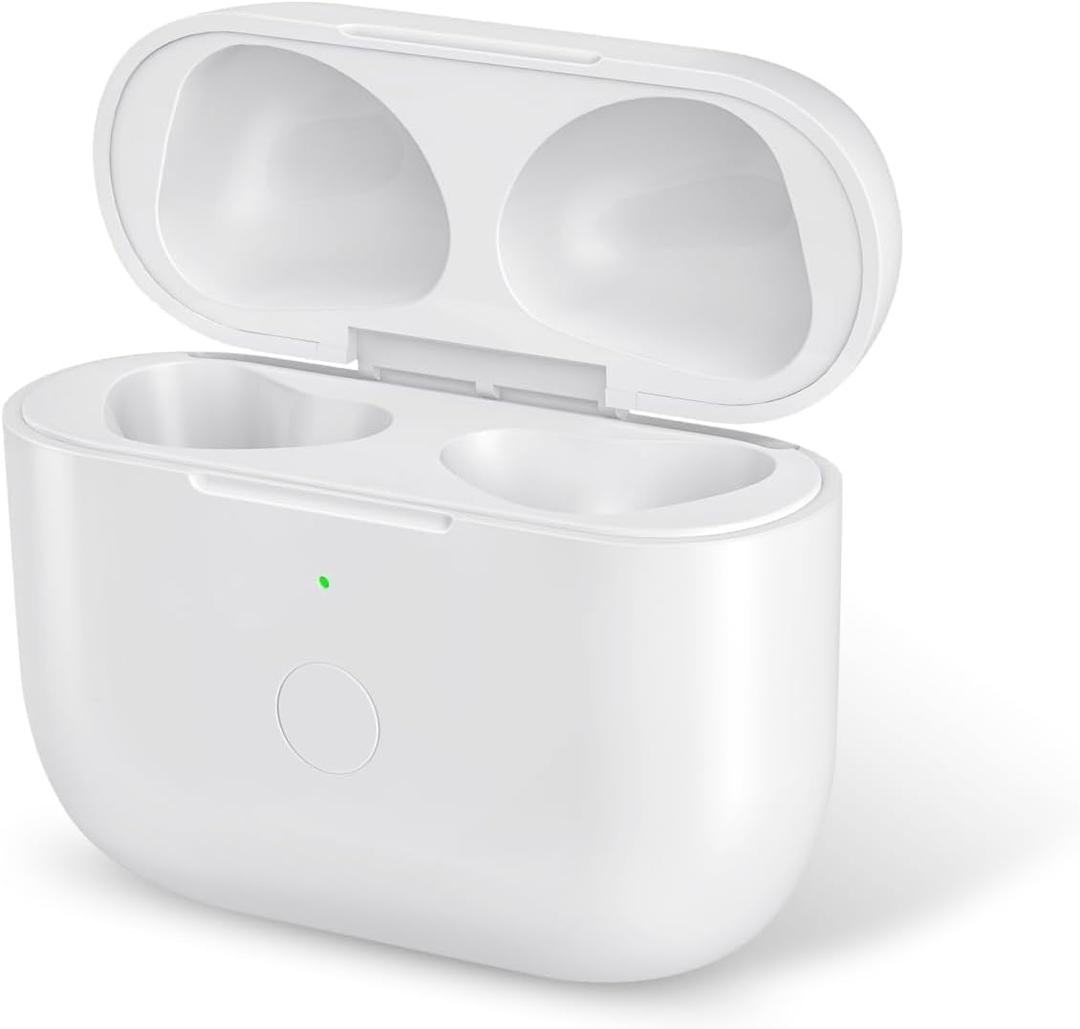 Jinstyles Wireless Charging Case Replacement Only Compatible with AirPods 3rd Generation, Air Pod 3rd Generation Charging Case Replacement with Bluetooth Pairing Sync Button, White