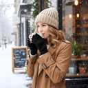 2 Pairs Knit Warm Fingerless Gloves for Men Women, Stretch Half Finger Gloves for Cold Weather, Half Finger Typing Glove, Winter Warm Knitted Mittens for Women Men (One size, Black)