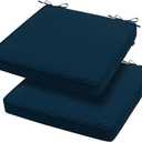 Magpie Fabrics Square Corner Seat Cushion, 18" x 18" x 2.5", 2 Pack, Indoor/Outdoor Waterproof Weather Resistant Universal Chair Pads for Patio Garden Dining - Blue Navy