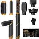6 in 1 Hair Dryer Brush, Foldable Blow Dryer Brush with Air Styler Curler Wrap, Detachable Hot Air Brush Dry,Volumize, Straight,Curl, Negative Ion Brush Blow Dryer with Diffuser, Hair Styler Tools