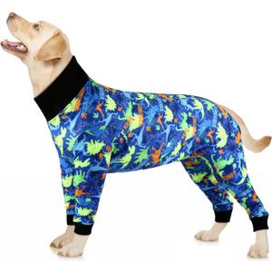 Etdane Dog Surgery Suit Recovery Suit for Dogs Female Spay, Male Neuter Dog Onesie After Surgery Surgical Bodysuits Anti Shedding Suit Dinosaurs, M