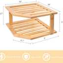 VERTORGAN Bamboo Corner Shelf,2 Tier Plate Organizer for Cabinet and Countertop,Pantry Dish and Spice Rack for Kitchen