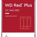Western Digital 4TB WD Red Plus NAS Internal Hard Drive HDD - 5400 RPM, SATA 6 Gb/s, CMR, 64 MB Cache, 3.5" - WD40EFRX