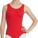 Capezio Women's Classic V-Neck Camisole Leotard (Size Medium, Red)