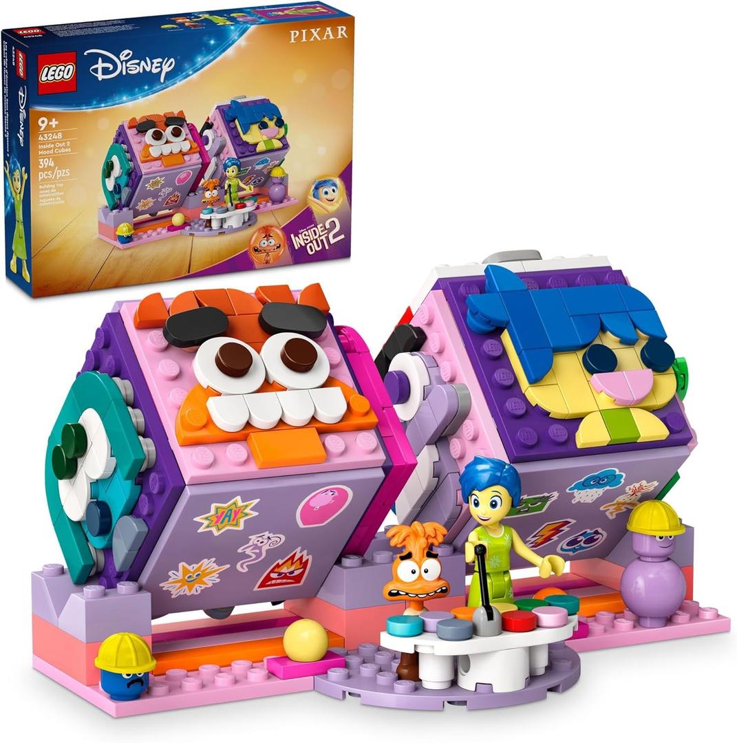 LEGO|Disney Inside Out 2 Mood Cubes from Pixar, Disney Toy Building Kit from The Movie, Fun Fantasy Toy to Share Emotions, Disney Gift Idea for Movie Fans, Girls and Boys, 43248