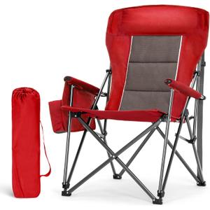 LET'S CAMP Oversized Camping Chairs High Back Heavy Duty Lawn Chair 500LBS, Single Pack