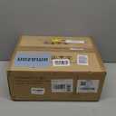 Modern Chandelier 24" Industrial Drum Light Fixture Black Metal 6-Light Hanging Chandelier Walnut Wood Grain for Living Dining Room Foyer Entryway Kitchen