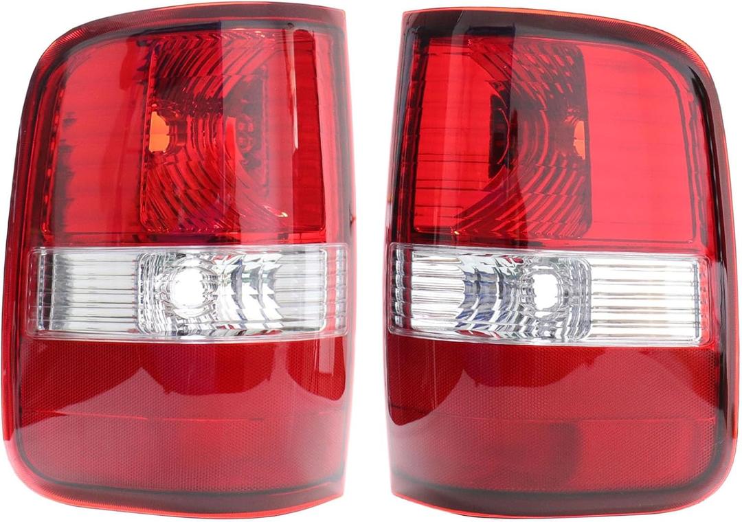 Tail Light Assembly Compatible with Ford F-150 F150 2004 2005 2006 2007 2008 Driver and Passenger Side Rear Brake Light Housing Replace FO2800182, FO2801182, 5L3Z-13405-CA, 5L3Z-13404-CA