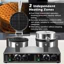110V 2600W Commercial Double Waffle Maker,Non-Stick Commercial Waffle Baker,Stainless Steel Belgian Waffle Iron for Restaurant Party Food Stall, Bakery Snack Bar Family