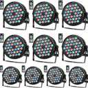 Stage Lights 36 LED RGB DJ Par Light Remote & DMX Controlled Sound Activated Uplights for Wedding Birthday Club Christmas Music Show Dance Party Stage Lighting-10 Pack