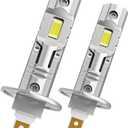 H1 led bulbs for projector,1:1 Mini Size Plug and Play,Hi and Low Beam,Fanless Fog Light Bulb,24000LM +600% Brightness,6500K Cool White,Fog Light Bulbs,Pack of 2