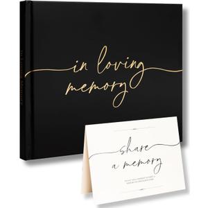 Lamare Funeral Guest Book for Memorial Service  Elegant Celebration of Life Guest Book and in Loving Memory Guest Book - Condolences Book for Funeral (Black)