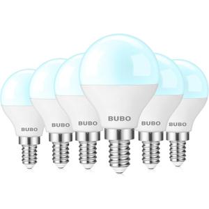 BUBO Ceiling Fan Light Bulbs 60 Watt Equivalent, 5.5W E12 LED Bulb Daylight 5000K, Candelabra Small Base for Ceiling Fan 120V, Non-Dimmable, 6 Pack