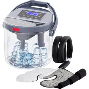 Cold Therapy Machine with Programmable Timer, Ice-Machine-for-Knee-After-Surgery, Knee Replacement Recovery Equipment, Cryotherapy Pain Relief w/Compression Pad for Shoulder, Ankle (Gray)