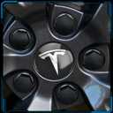 Black & Silver Car Wheel Center Cap Kit Compatible for Tesla 3 & Model Y  4 Hub Center Caps + 22 Lug Nut Covers