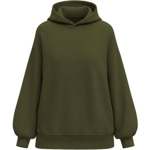PRETTYGARDEN Hoodies for Women Oversized Pullover Sweatshirts Ruched Long Sleeve Casual Tops Spring Fall Fashion Y2K Clothes (Small, Army Green)