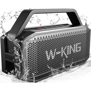 W-KING Loud Bluetooth Speaker, 100W Max IPX6 Portable Outdoor Speakers Bluetooth Wireless/60W Deep Bass Radiator/2 Subwoofer/2 Pairing/40H/TF/AUX/EQ, IPX6 Party Big Large Waterproof Speaker Boombox