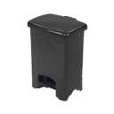 Safco Step On Plastic Trash Can with Foot Pedal, 4 Gallon Garbage Can for Kitchen, Bedroom, Office, Hands Free, Black