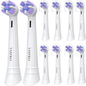 YMPBO Toothbrush Replacement Heads Compatible with Oral B iO 10 9 8 7 6 5 4 3 Series Electric Toothbrush, 10 Pack Brush Heads, White