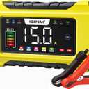 NEXPEAK NC215 15-Amp Battery Charger, Trickle Charger Car Battery Charger 12V 24V LiFePO4 Lead Acid Portable 9-Stage Smart Battery Maintainer w/Temp Compensation for Car Truck Lawn Mower Boat Marine