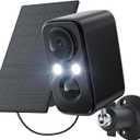 Security Cameras Wireless Outdoor: Cameras for Home Security WiFi Camera with Solar Panel Battery Powered Surveillance System Kit Motion Sensor Alarm Floodlight Night Vision IP66 Waterproof (Black-1)