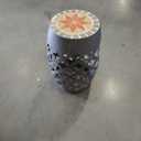 Outsunny 12" Patio Round Side Table, Outdoor Footstool, Garden Mosaic Accent Side Table, Plant Stand, Gray