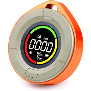 3-in-1 Portable Carbon Monoxide Detector, Professional Rechargeable Real-Time Travel CO Monitor 140HR Standby, Premium Reliable CO Detector with Loud Alarm for Air Safety (Orange/Passion)