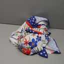 4th of July Round Tablecloth 5-10Ft Inch Watercolor Red Blue Floral Patriotic Decorative Table Cloth Independence Day Memorial Day Polyester Table Cover for Kitchen Dining Room Indoor Outdoor Home Decor