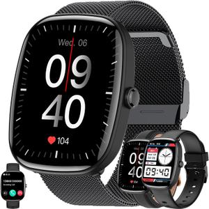 ZPIMY 1.83" Smart Watch for Women Men(Make/Answer Call), 2024 New 5ATM Waterproof Mens Smartwatches, Fitness Tracker Smartwatch for Android iPhones, Digital Watches Step Counter, 3 Straps (Black)
