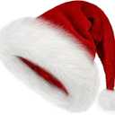Christmas Hat, Santa Hat Holiday for Adults Unisex Velvet Comfort Extra Thicken Fur Xmas Hat for New Year Festive Party