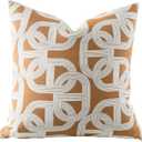 20x20'' Inches Throw Pillow Cushion Cover - Pig Nose Horseshoe Pattern Chenille Jacquard Embroidery Luxury Modern Style Couch Sofa Pillow for Living Room Bedroom