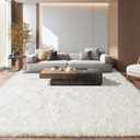 8x10 Area Rugs for Living Room, Ultra Soft Fluffy Shag Floor Carpet, Modern Indoor Plush Fuzzy Rugs for Bedroom Kids Room Nursery Dorm Home Decor Aesthetic, Cream White