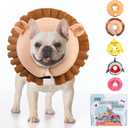 KOOLTAIL Inflatable Dog Cone Collar, Soft Donut E Collar for Dogs After Surgery to Stop Licking Enhanced Alternative, Blow Up Pet Neck Pillow Recovery Adjustable Cone for Dog Cat, Lion M (Medium(13-15in))