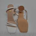 RIBONGZ Block Heels Prom Heeled Sandals for Women Chunky Square Open Toe Strappy High Heels Ankle Strap Wedding Bridal Shoes High Heel Sandals for Party Dress, 8