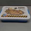 Construction Sensory Bin with Lid, 2.2lbs Magic Sand & 5 Construction Trucks, Sensory Sand Kit Construction Toys for 3 4 5 6 7 8+ Year Old Boys Toddlers Christmas Birthday Gift