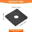 M METERXITY 2-Pack Wall Split Flange, ABS Square Self-Adhesive Escutcheon Plate Cover Buckle for 22mm/0.87in Dia Pipe Accessories/Floor/Ceiling, Plumbing Cover Plates [Black,7mm/0.28in H]