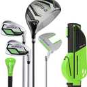 1GoTo-G 6 Pieces Kids Golf Clubs Set - Youth Golf Clubs Junior Set for Boys Girls Includes Stand Bag, 1# Driver, 7/8#, 9/P# Irons and Putter, Green – Ages 6-8 – Right Hand