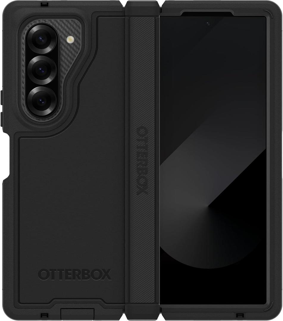 OtterBox Galaxy Z Fold6 Defender Series XT Case - Black, screenless, Rugged Hinge Protection, Lanyard Attachment, PowerShare and Wireless Charging Compatible