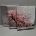 Visual Art Decor Pink Tree Canvas Wall Art Pink and Grey Room Decor Cherry Blossom Wall Art Modern Art Framed Ready to Hang Living Room Wall Decor 12x16inchx3 Piece