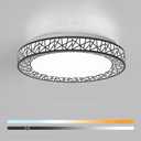 18 Inch Flush Mount Ceiling Light, Modern Black LED Ceiling Light Fixture, 35W 3500LM 2700-6500K Adjustable, Dimmable Ceiling Lights for Bedroom, Kitchen, Hallway, Bathroom, ETL Listed