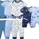 NZRWAWS Newborn Baby Boy Clothes Preemie boy Infant Boy Outfi Romper Pant 10 Pcs Solid Clothing Set, Size: Preemie