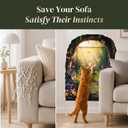 Wall Art Cat Scratcher - Decorative Wall Mounted Cat Scratcher with Removable Decal - Wall Scratch Pad for Cats with Sisal Cat Scratcher - Large Protective Wall Scratchers for Indoor Cats