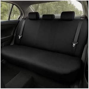 BESULEN Car Back Seat Cover, Dustproof Elastic Cloth Vehicle Rear Seat Bench Protector for Pets Kids, Waterproof Stretch Automobile Interior Accessories, Universal for Sedan Truck SUV (Black)