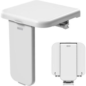Folding Shower Chair Wall Mounted Fold Down Bath Seat Chair ABS 440LB Capacity Shower Bench for Elderly Disabled Pregnant Woman
