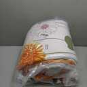 EVENHUG King Comforter Set 7 Pieces Lightweight Soft King Size Comforters for All Season Orange Sunflower Floral Bedding Sets Bed in a Bag with Flat Sheet and Fitted Sheet Pillowcases