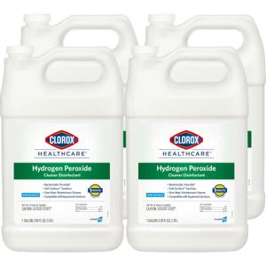 Clorox Healthcare Hydrogen Peroxide Cleaner Disinfectant Refill, Bleach Free, 128 Fluid Ounces, Pack of 4