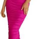 PRETTYGARDEN Womens 2025 Summer Off The Shoulder Dress Ruched Bodycon Sleeveless Split Cocktail Party Maxi Dresses, (XXL)