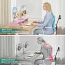 OPNICE Desk Organizers and Accessories, Dual Computer Monitor Stand Riser with Drawer, Office Decor for Women, Office Desk Accessories & Workspace Organizers, Pink