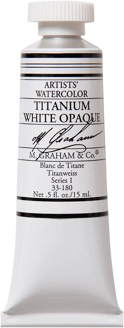 M. Graham & Co. 1/2-Ounce Tube Watercolor Paint, Titanium White Opaque (33-180)