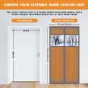 2 Sets Magnetic Thermal Insulated Curtains for 30" X 80" Doors with Clear Window Winter Thicken Quilted Oxford Cotton Door Cover Waterproof Window Attic Blanket for Cold Weather